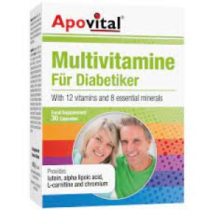 کپسول مولتی ویتامین افراد دیابتی آپوویتال 30 عددی