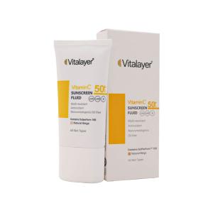فلوئید ضد آفتاب SPF50 بژ طبیعی  حاوی ویتامین C ویتالیر 50 میلی لیتر