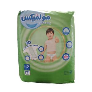پوشک مولفیکس کامل سایز 6 با تکنولوژی 3 بعدی 24 عددی