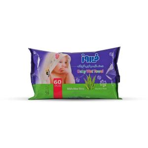 دستمال مرطوب پاکتي  فيروز بسته 60 عددي