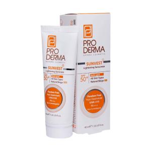 ضدآفتاب روشن کننده لک هاي پوست بدون رنگSPF50 پرودرما