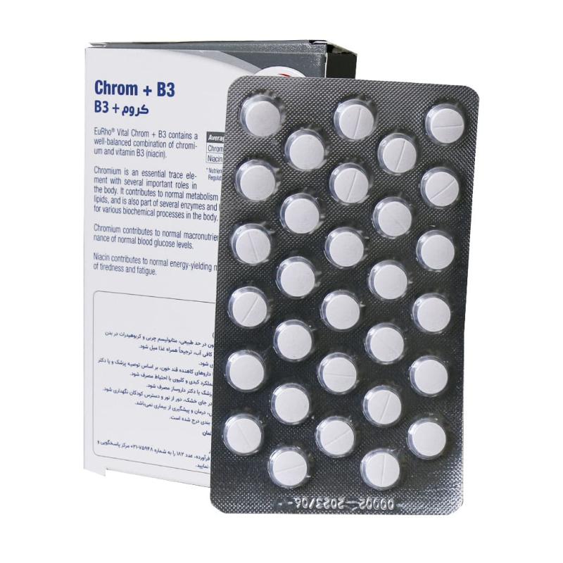 قرص کروم و ویتامین B3 یوروویتال 60 عددی
