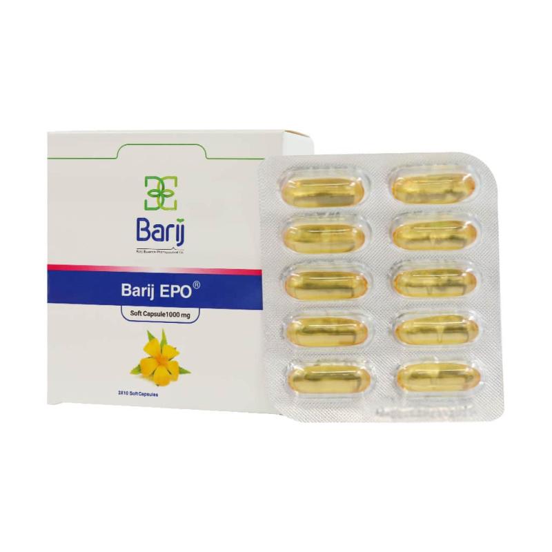 کپسول روغن گل مغربی ای پی اُ باریج اسانس بلیستر30 عددی