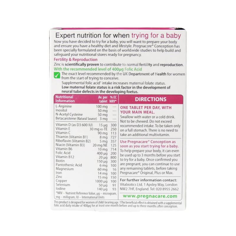 قرص پرگناکر کانسپشن ویتابیوتیکس 30 عددی