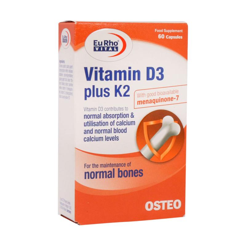 کپسول ویتامین D3 1000 پلاس K2 یوروویتال 60 عددی