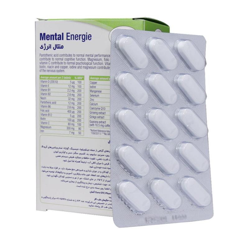 قرص منتال انرژی یوروویتال 60 عددی