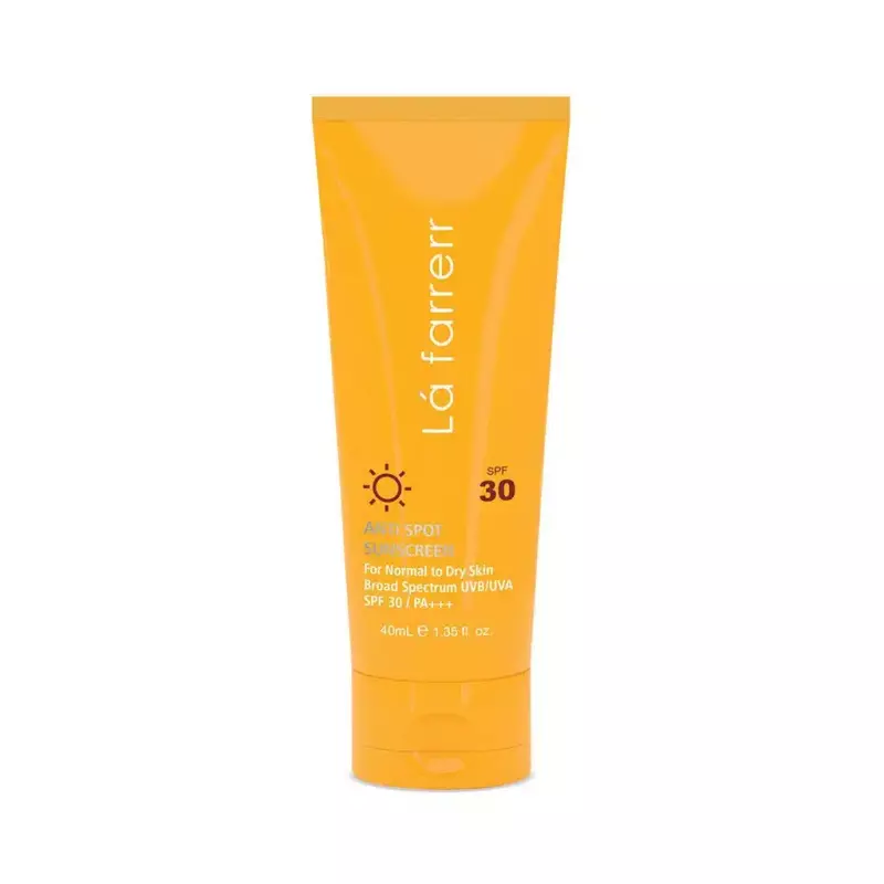 کرم ضد آفتاب و ضدلک SPF30  بی رنگ پوست خشک و معمولی  لافارر 40 میلی لیتر